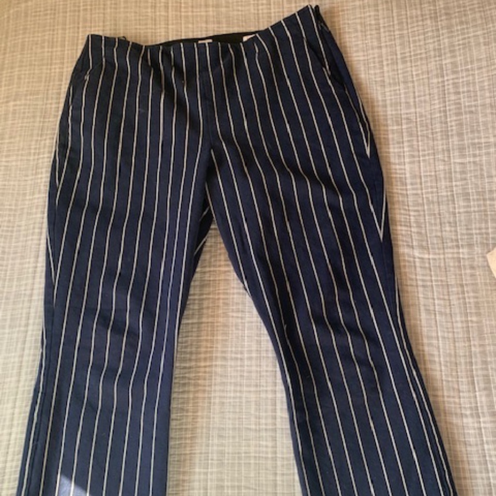 Navy/White/Black Striped Pants